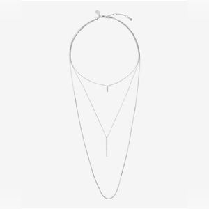 NWT 3 Row Layered Y Bar Necklace